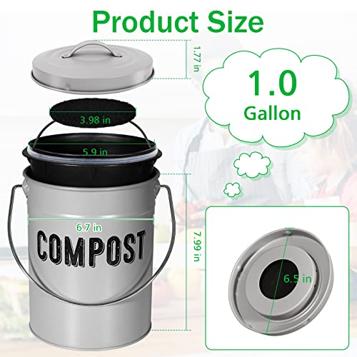 Durmmur Indoor Kitchen Compost Bin - 1.0 Gallon