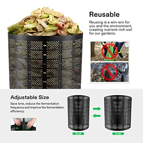 VIVOSUN 500 Gallon Outdoor Compost Bin (Black)