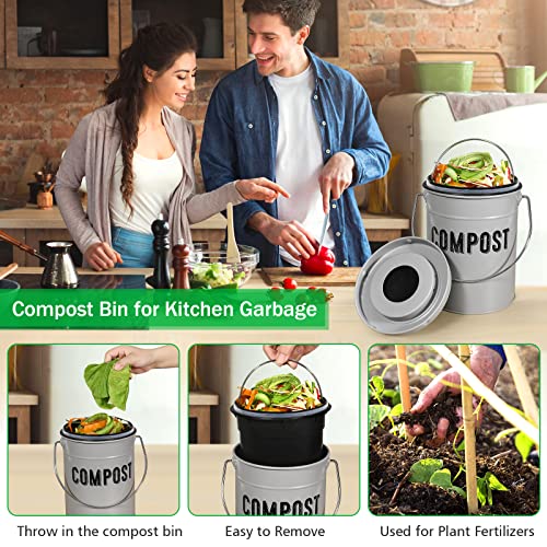 Durmmur Indoor Kitchen Compost Bin - 1.0 Gallon