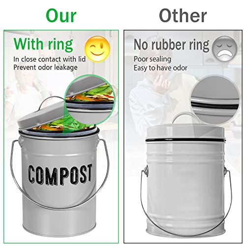Durmmur Indoor Kitchen Compost Bin - 1.0 Gallon