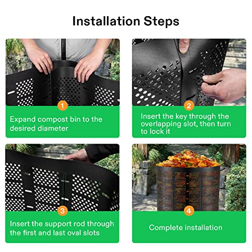 VIVOSUN 500 Gallon Outdoor Compost Bin (Black)