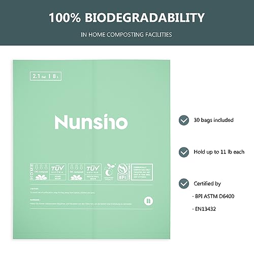 Nunsino Kitchen Compost Bin - 4L, Stainless Steel