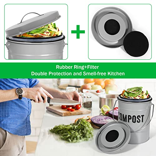 Durmmur Indoor Kitchen Compost Bin - 1.0 Gallon