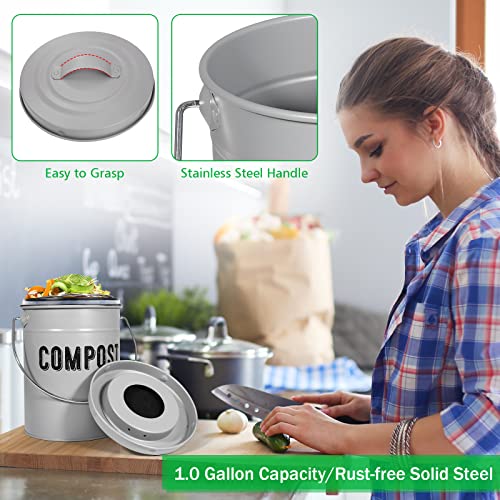 Durmmur Indoor Kitchen Compost Bin - 1.0 Gallon