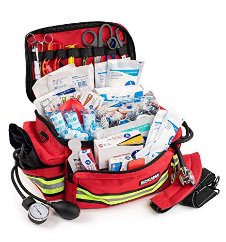 First Aid EMT/EMS Trauma Kit - Red, 200+ Supplies