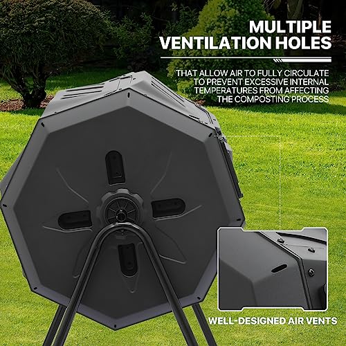 43 Gallon MoNiBloom Outdoor Dual Compost Tumbler