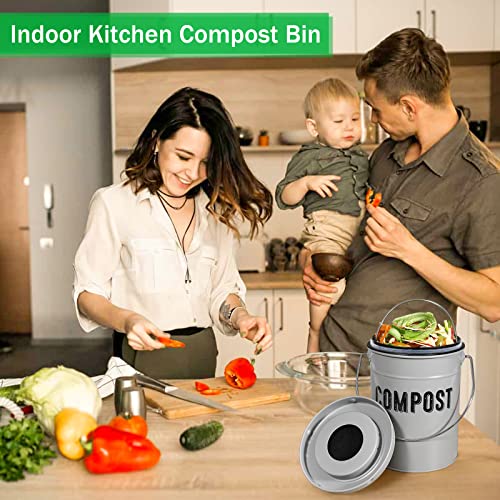 Durmmur Indoor Kitchen Compost Bin - 1.0 Gallon