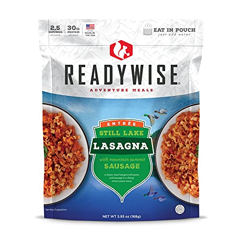 READYWISE Cheesy Lasagna - 2 Servings, Emergency Food