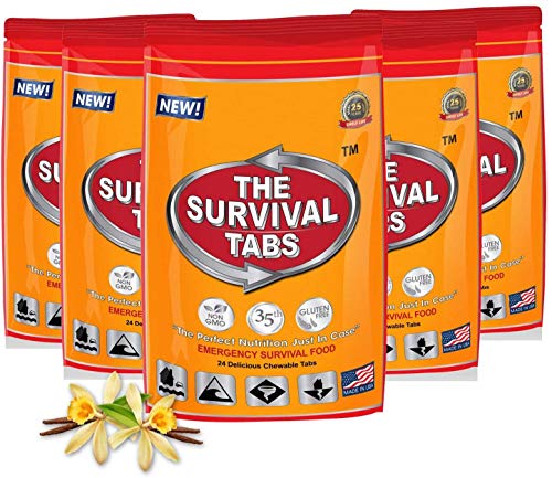 10-Day Emergency Survival Food - 120 Tabs Vanilla Malt