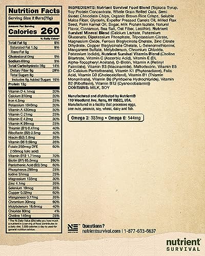 Chocolate Crunch Bars: Nutrient Survival Emergency Meal