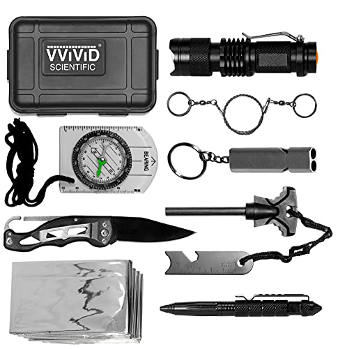 VViViD 10-Piece Outdoor Emergency Survival Kit