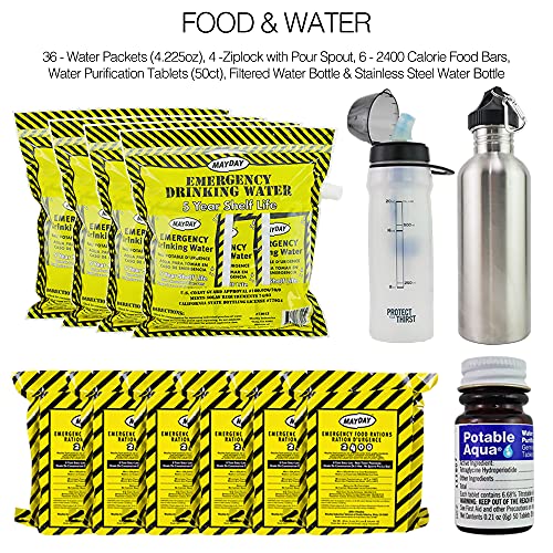 Elite 4-Person Emergency Kit with 3-Day Backpack