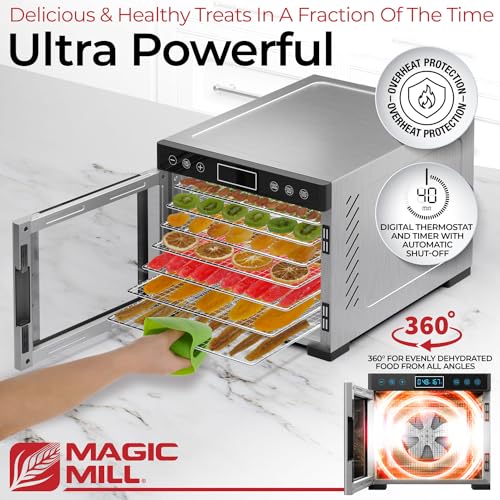 Magic Mill Pro Food Dehydrator | 7 Trays | Jerky, Treats, Herb, Meat, Fruit