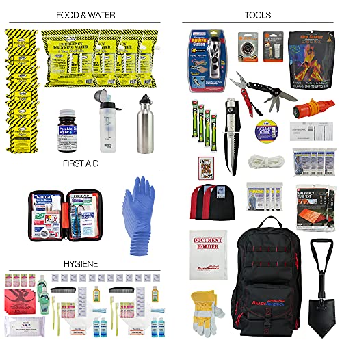 Elite 4-Person Emergency Kit with 3-Day Backpack