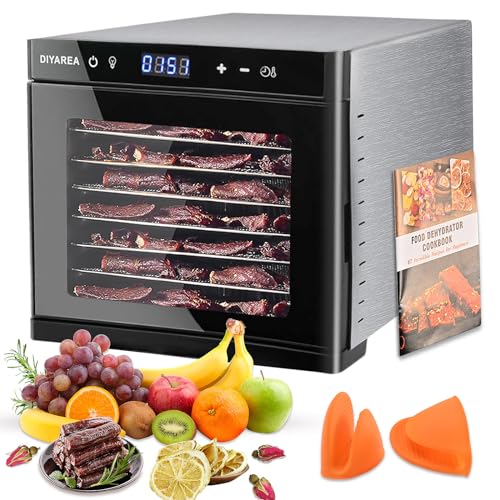 Stainless Steel Food Dehydrator with 8 Trays, 600W