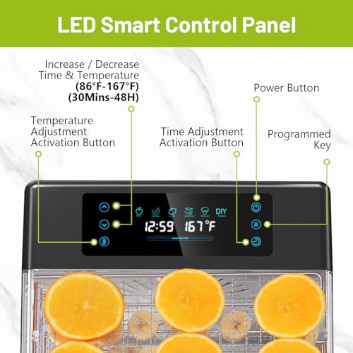 8-Tray Food Dehydrator Machine with Timer and Temperature Control