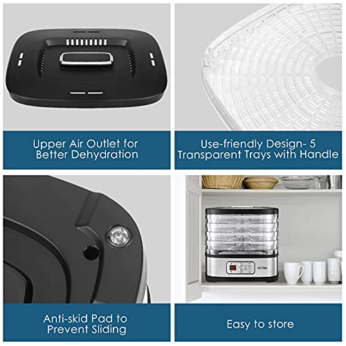 OSTBA 5-Tray Food Dehydrator with Timer and LED Display