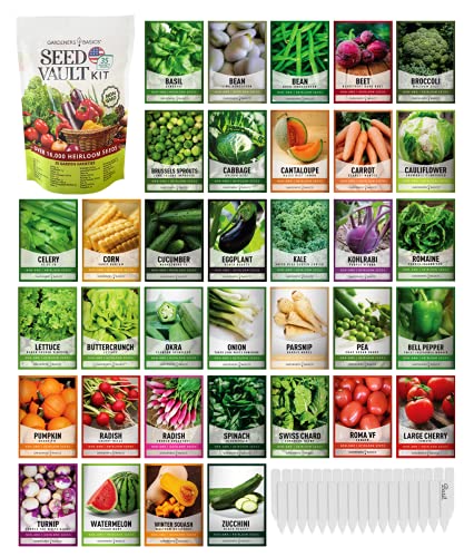 Emergency Survival Vegetable Garden Kit, Non-GMO Heirloom Seeds