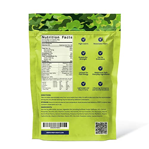 Prep-Right Survival Chocolate Food Tabs - 24 Count