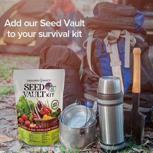 Emergency Survival Vegetable Garden Kit, Non-GMO Heirloom Seeds