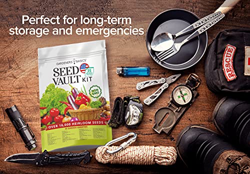 Emergency Survival Vegetable Garden Kit, Non-GMO Heirloom Seeds