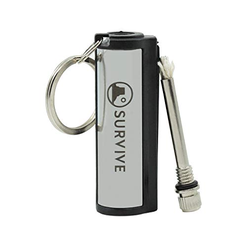 5 Pack SURVIVE Permanent Match Keychain Waterproof Striker
