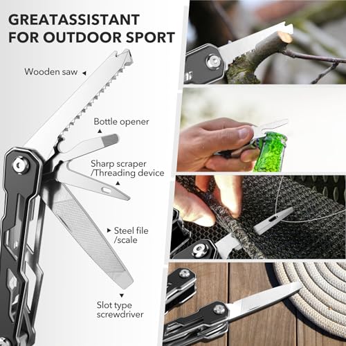 16-in-1 Stainless Steel Multitool for Camping and Survival