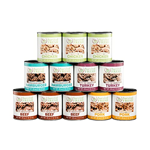 All Natural Mixed Canned Meat - Emergency Survival 28oz Cans (12 Pack)