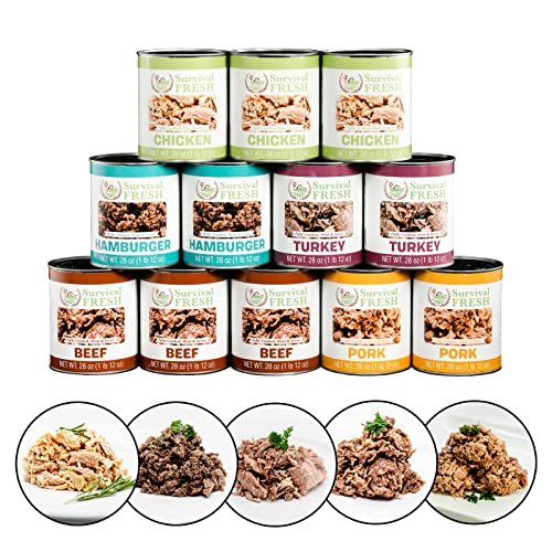 All Natural Mixed Canned Meat - Emergency Survival 28oz Cans (12 Pack)