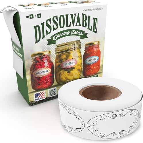 Dissolvable Canning Labels for Jars - Removable Stickers