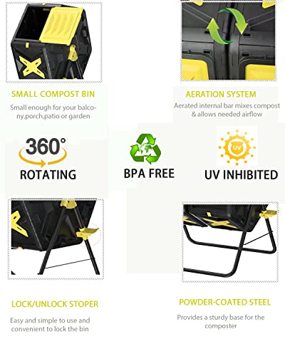 18.5 Gal BPA-Free Outdoor Tumbling Compost Bin