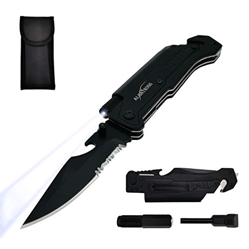 ALBATROSS 6-in-1 Tactical Survival Folding Knives (Black)