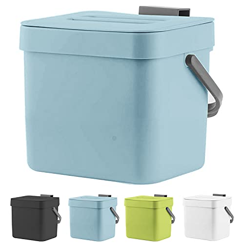 Hanging Kitchen Compost Bin, 1.8 Gallon, Blue