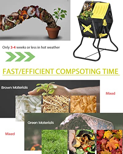 18.5 Gal BPA-Free Outdoor Tumbling Compost Bin