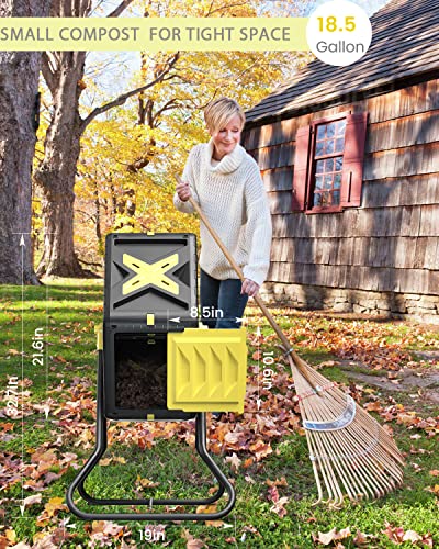 18.5 Gal BPA-Free Outdoor Tumbling Compost Bin
