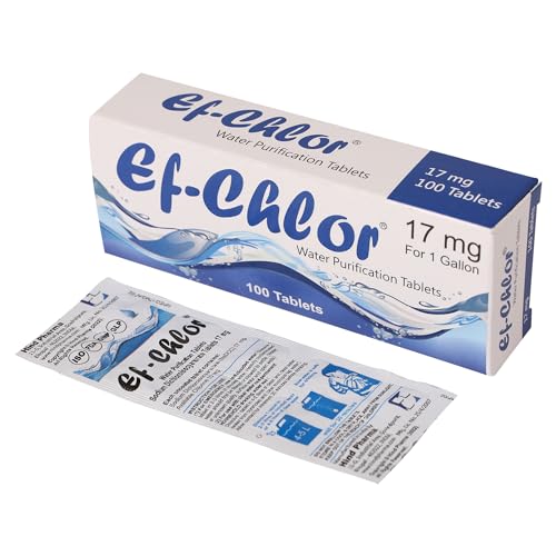 Ef-Chlor Water Purification Tablets - Purifies 1 Gallon