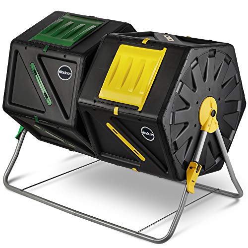 Large Dual Chamber Compost Tumbler - Fast, All-Season Composter