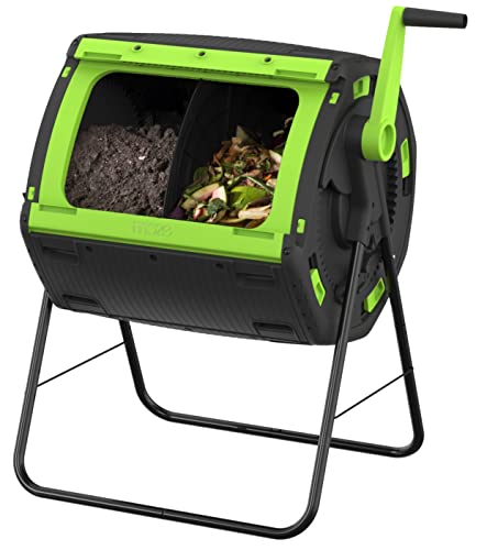 Geared Two Compartment Compost Tumbler - 48 Gallon