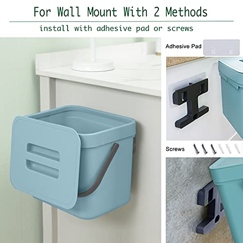Hanging Kitchen Compost Bin, 1.8 Gallon, Blue