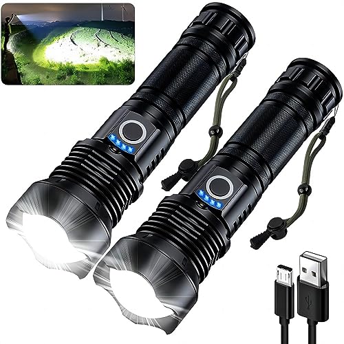 High-Powered Rechargeable Flashlight - 2 Pack