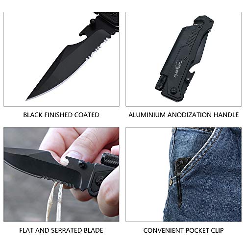 ALBATROSS 6-in-1 Tactical Survival Folding Knives (Black)