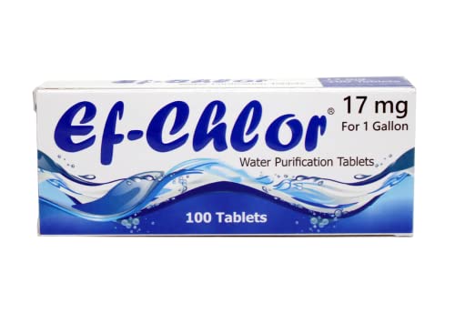 Ef-Chlor Water Purification Tablets - Purifies 1 Gallon