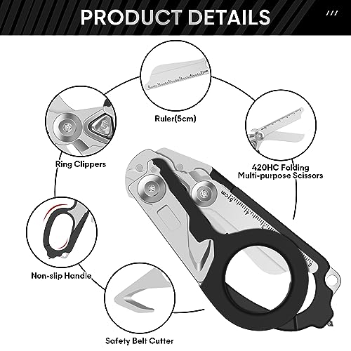 Foldable Trauma Shears with Glass Breaker – Outdoor Rescue Tool