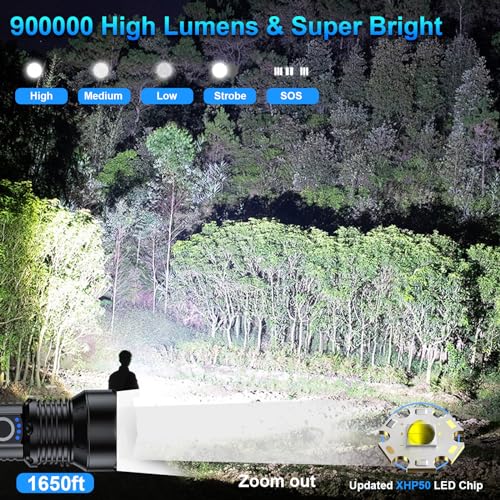 High-Powered Rechargeable Flashlight - 2 Pack