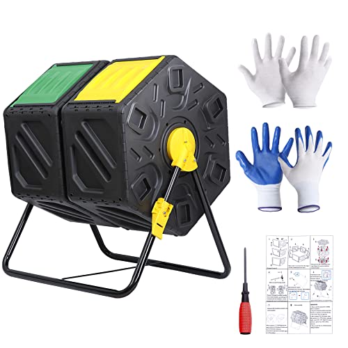 37 Gallon Dual Chamber Rotating Compost Bin