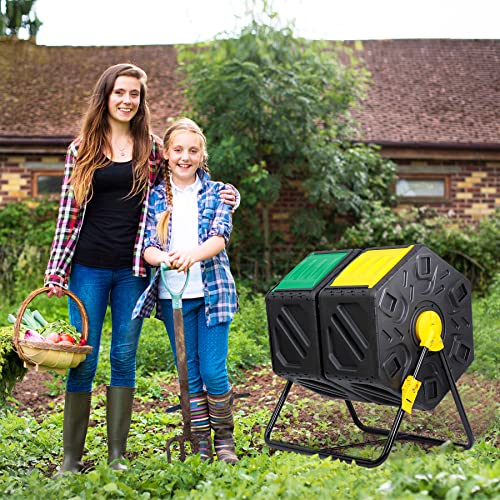 37 Gallon Dual Chamber Rotating Compost Bin