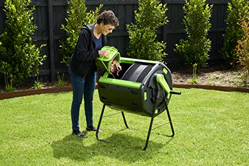 Geared Two Compartment Compost Tumbler - 48 Gallon