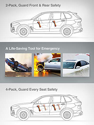 Luxtude Car Window Breaker & Seatbelt Cutter - 2 Packs