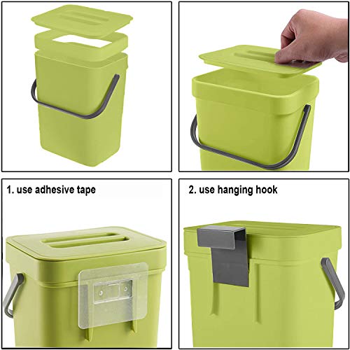 Green Kitchen Compost Bin: Odor-Free Food Waste Container