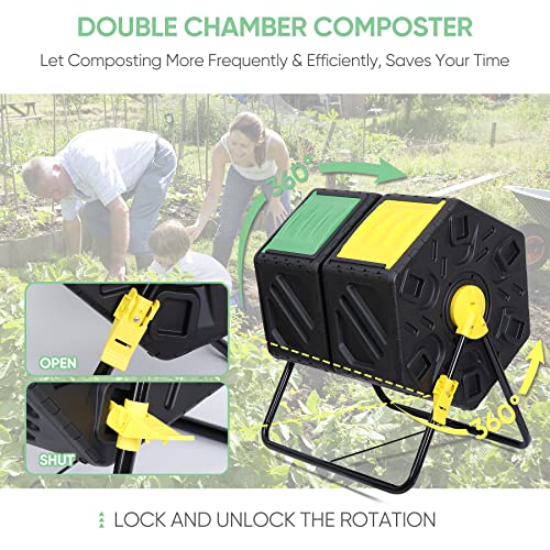 37 Gallon Dual Chamber Rotating Compost Bin